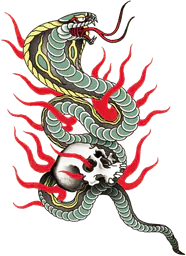 Cobra with skull