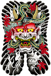 Hannya and snake backpiece