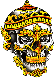 Golden kapala skull