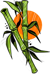 Bamboo and Rising Sun