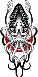 Oni Squid with Rising Sun