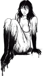 Girl in black liquid