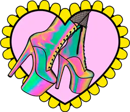 Holographic boot heels and heart