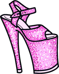 Glitter platform high heels