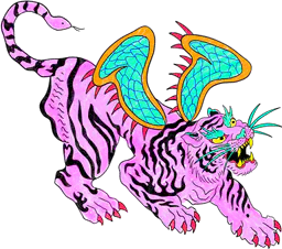 Purple tiger with wings