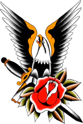 Classic Eagle with Dagger and Rose