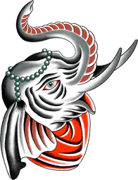 Red scarf elephant