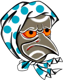 Kappa with polka dot headscarf