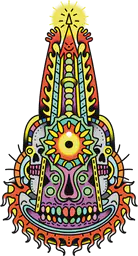 Aztec skull ornament