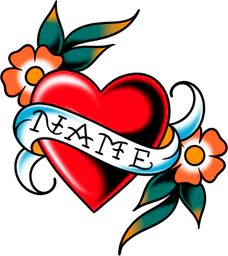 Heart with banner