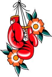Boxing gloves with flowers