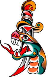 Snake head with dagger