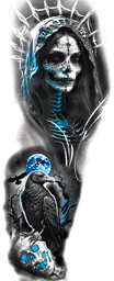 Blue Santa Muerte Arm Sleeve