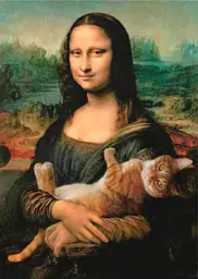 Mona Lisa and cat