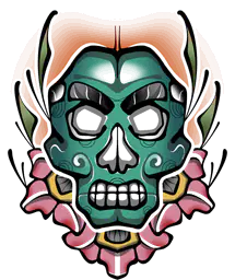 Neo-Trad Sugar Skull