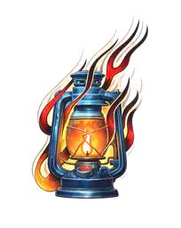 Burning Oil Lantern