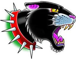 Spiked Collar Panther Head