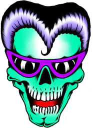 Rockabilly Cyan Skull