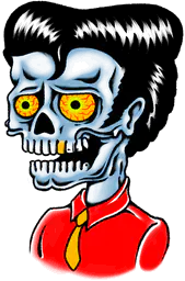 Zombie Pompadour Skull