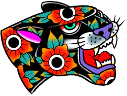 Floral Panther Head