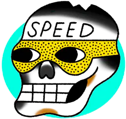 Yellow goggles speed skull
