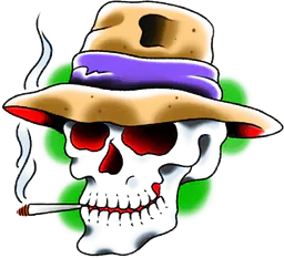 Smoking Skull with Hat