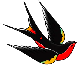 Black and Red Swallow Bird