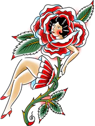Woman Emerging from a Rose