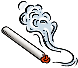 Cigarette with Smoke Swirls