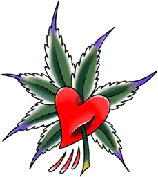 Heart with Cannabis Leaf