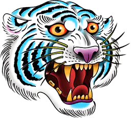 Blue tiger head