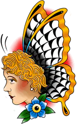 Butterfly Woman Head