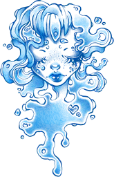 Blue whimsical girl