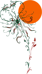 Sun and tribal flower