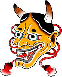 Yellow hannya mask