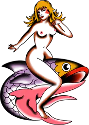 Pin-up Girl on Fish