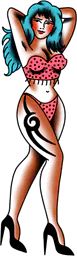 Pin-up Girl with Tribal Tattoo