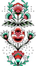 Trad Flower Ornament #4