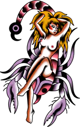 Pin-up Girl and Scorpion