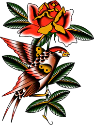 Swallow and Rose