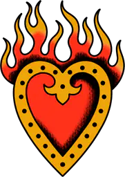 Classic Heart with Flames