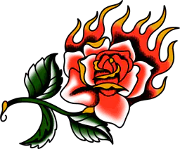 Rose with Flames