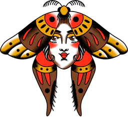 Moth with Lady Head