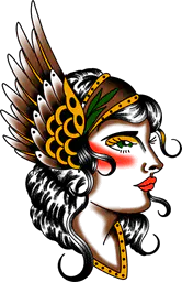 Lady Head and Eagle Wings