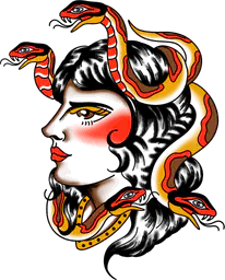 Lady Head and Snakes