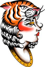 Lady with Tiger Hat