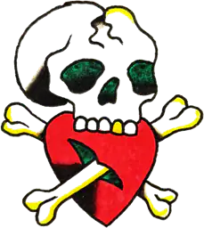 Skull with Heart & Crossbones