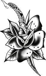 Snake dagger and rose