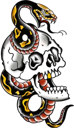 Snake and skull