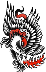Eagle with flames